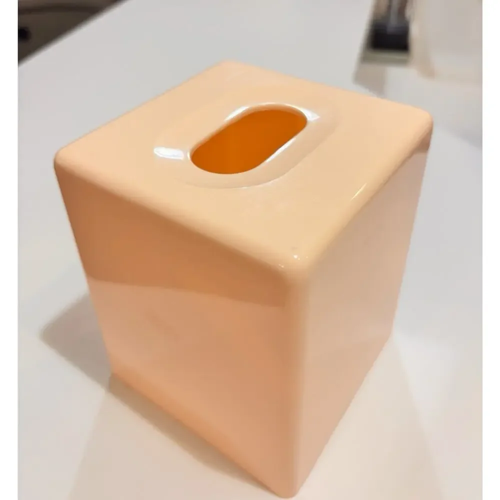 JCPenny Bathroom Peach Blush Pink Kleenex Tissue Box Vintage Retro 80's